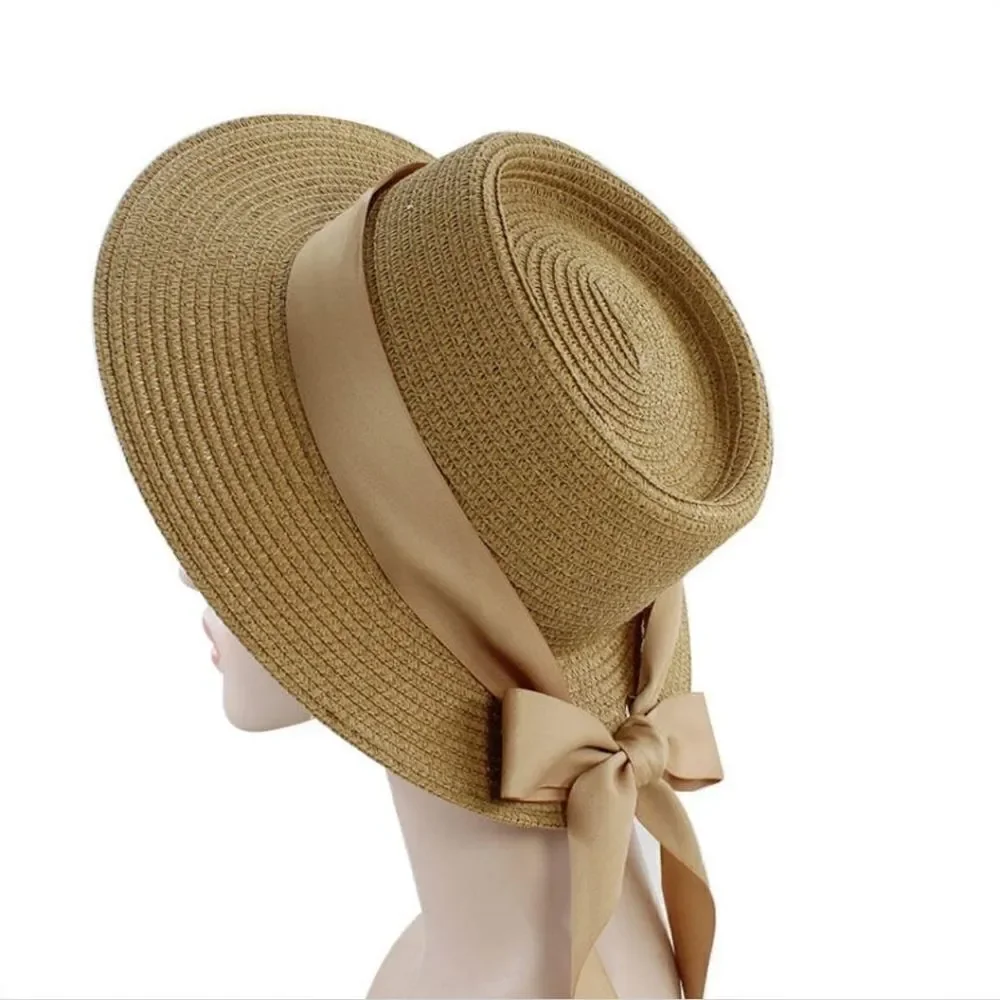 Caramel Straw Hat with webbing